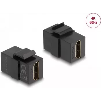 Módulo Keystone DeLOCK conector fêmea HDMI para conector fêmea HDMI preto 87875