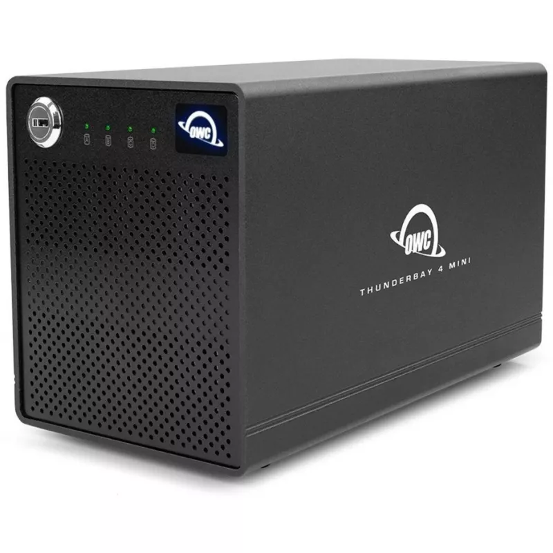 ThunderBay 4 mini, caixa para discos preta, caixa profissional Thunderbolt 3 para 4 discos HDD/SSD