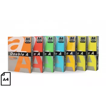 Papel de impressão Double A, 80 g, A4, 100 folhas, Rainbow 5, 5 cores