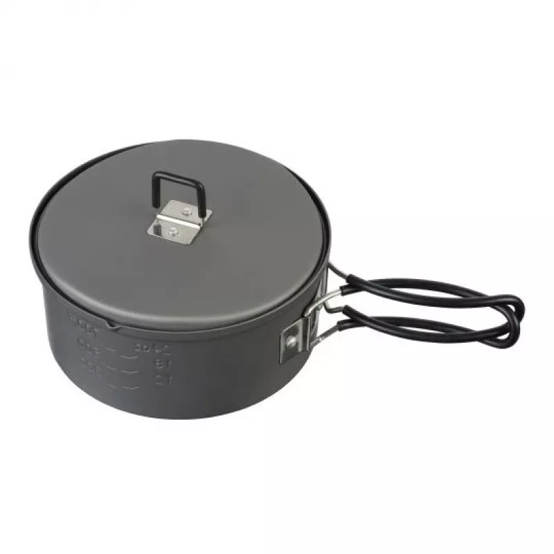 Conjunto de cozinha de campismo ESBIT PT1100HA – panela de alumínio 1,1 L, Ø14,8 cm, 227 g, preto