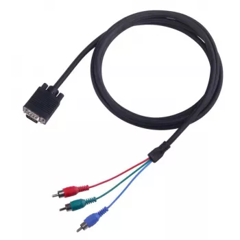 Cabo VGA para 3×RCA SBOX VGA-1022 M/M 2 m, ficha VGA para três RCA composite, 2 metros de comprimento