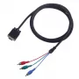 Cabo VGA para 3×RCA SBOX VGA-1022 M/M 2 m, ficha VGA para três RCA composite, 2 metros de comprimento