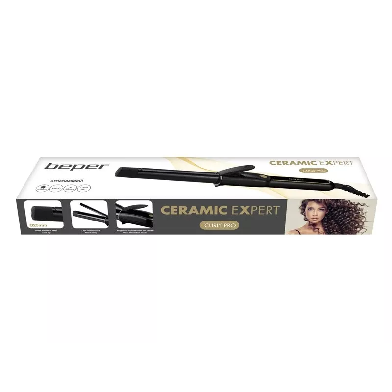 Beper P301PIS001 ferro de cachear cabelo, 25 mm, cerâmico, 180°C, 35 W, preto