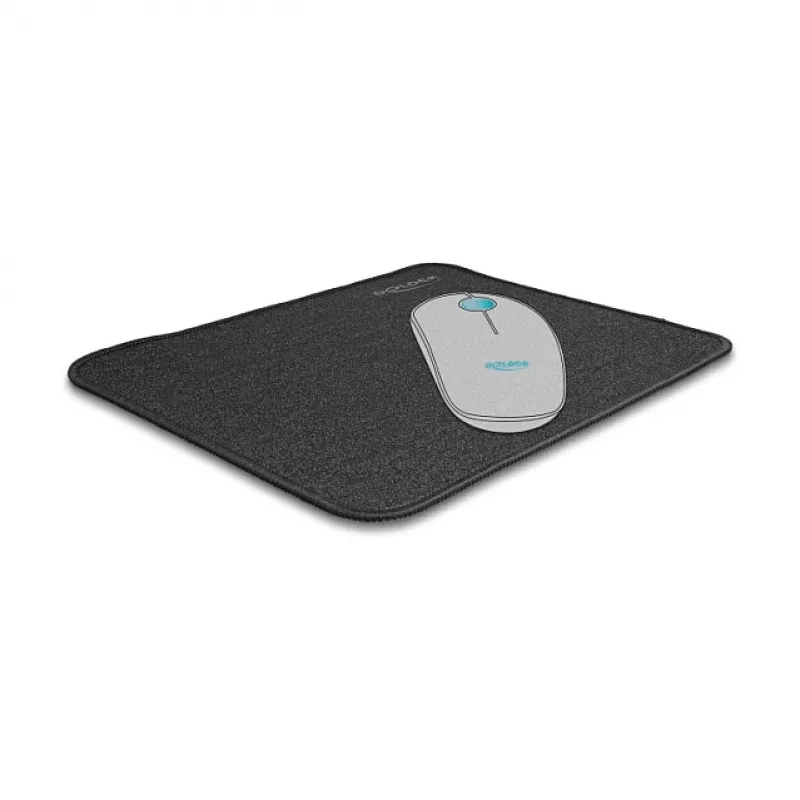 Tapete de rato DeLOCK preto brilhante 300x245mm borracha antiderrapante