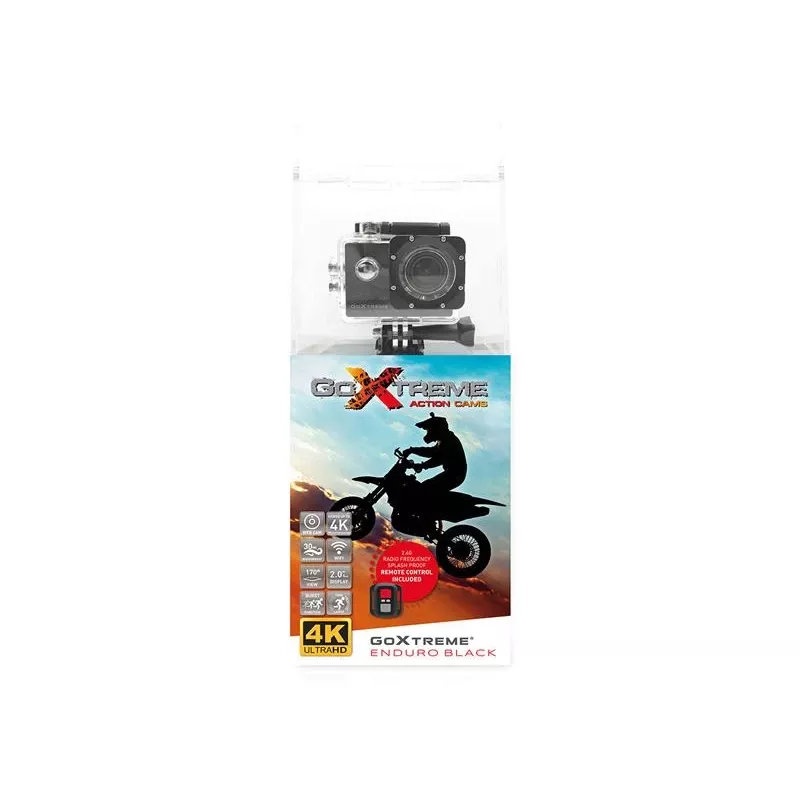 Easypix GoXtreme Enduro Preto - Câmara de ação - montável - 4K / 30 fps - 8,0 MPix - Wi-Fi - à prova de água até 30 m - Preto