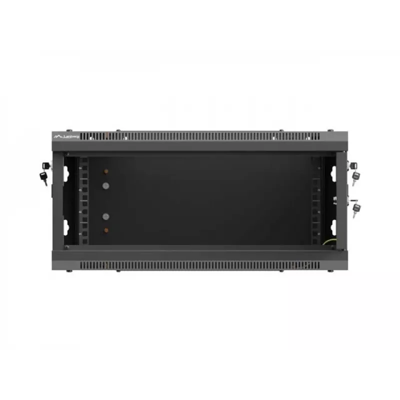 Armário de rack 19 polegadas para montagem na parede LANBERG 4U 600x450 mm preto com porta metálica