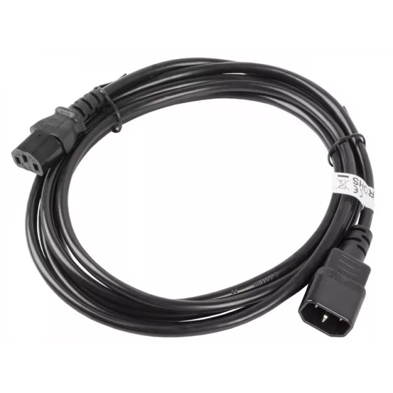 Cabo de alimentação Lanberg CA-C13E-11CC-0030-BK preto 3 m conector macho C13 conector macho C14 (CA-C13E-11CC-0030-BK)