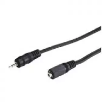 Cabo de extensão Wentronic Goobay jack 2,5 mm, preto, 2 m – ficha jack 2,5 mm (3 polos, estéreo) > conector fêmea jack 2,5 mm (3 polos, estéreo) (50458)