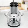 Picadora elétrica Rommelsbacher MZ 800, 800 W, taça de vidro de 2,7 L, 9 lâminas de aço inoxidável, regulação de 22 velocidades, preto aço inoxidável