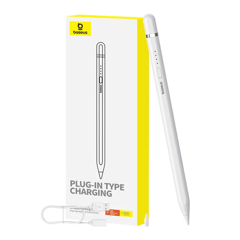 Stylus Baseus Smooth Writing Series carregamento plug-in Lightning, Branco