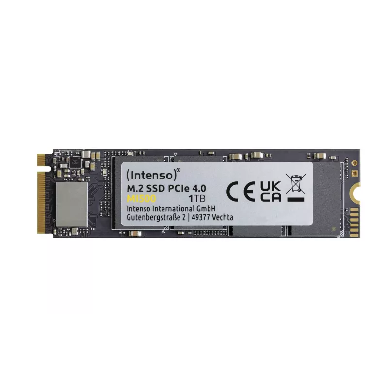 SSD|INTENSO|MI500|1TB|M.2|NVMe|3D NAND|Velocidade de escrita 4500 MBytes/seg|Velocidade de leitura 5300 MBytes/seg|4mm|TBW 600 TB|MTBF 1500000 horas|3836460