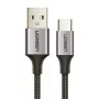 Cabo Ugreen USB-A/USB-C QC 3.0 3A 2m US288 (cinzento)