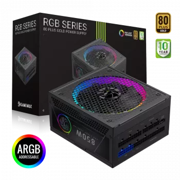 Fonte de alimentação Gamemax, 80 PLUS, Gold | RGB 850G | 850 W