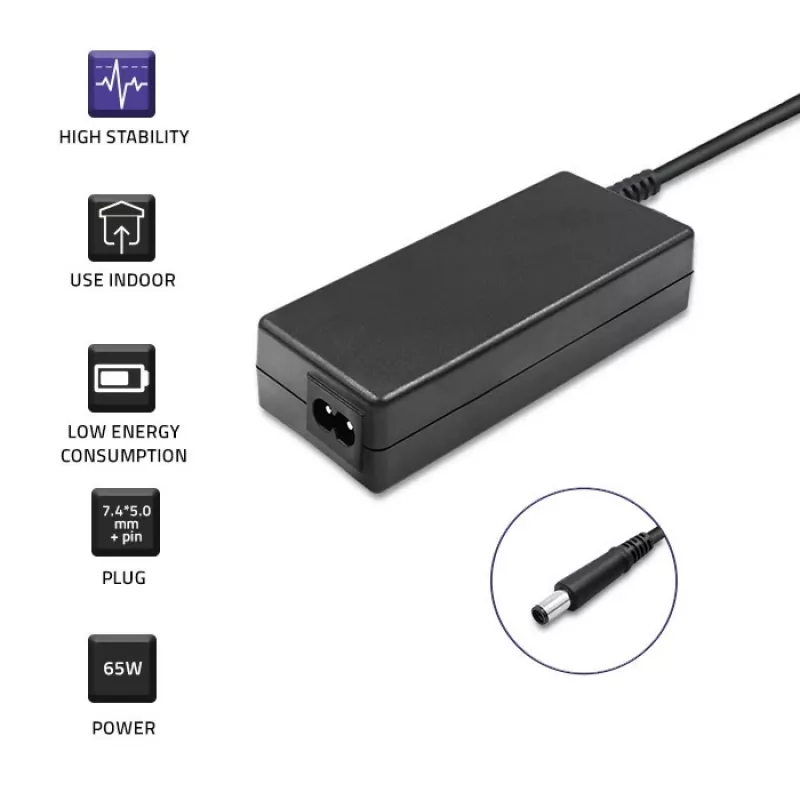 Qoltec 51519 (7,4 x 5,0 mm + Pin) 65 W 3,34 A 19,5 V carregador AC para portáteis Dell