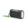 Muse MH-08 MB rádio solar portátil com manivela e lanterna, preto