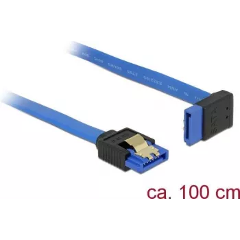 Cabo SATA DeLOCK 84999 1 m SATA 7 pinos preto azul