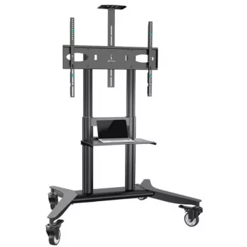 Suporte de TV móvel ONKRON TS1871-B para televisores 55–90 polegadas, preto, altura ajustável, rodas