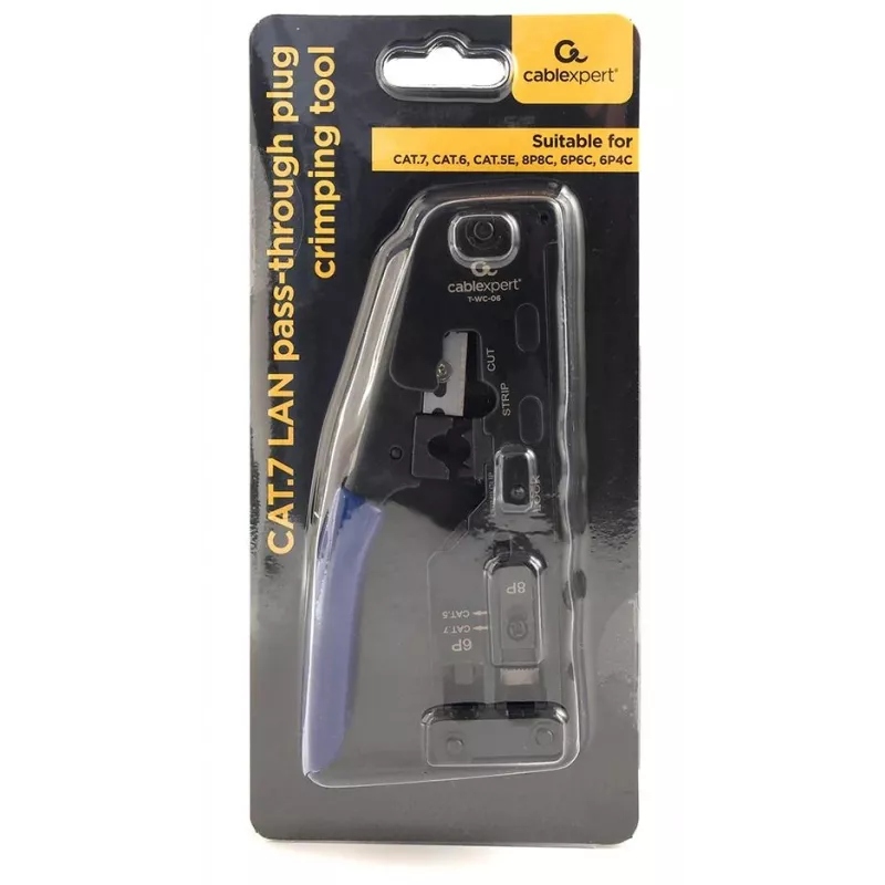 Alicate de cravar GEMBIRD T-WC-06 para fichas RJ45, RJ12 e RJ11