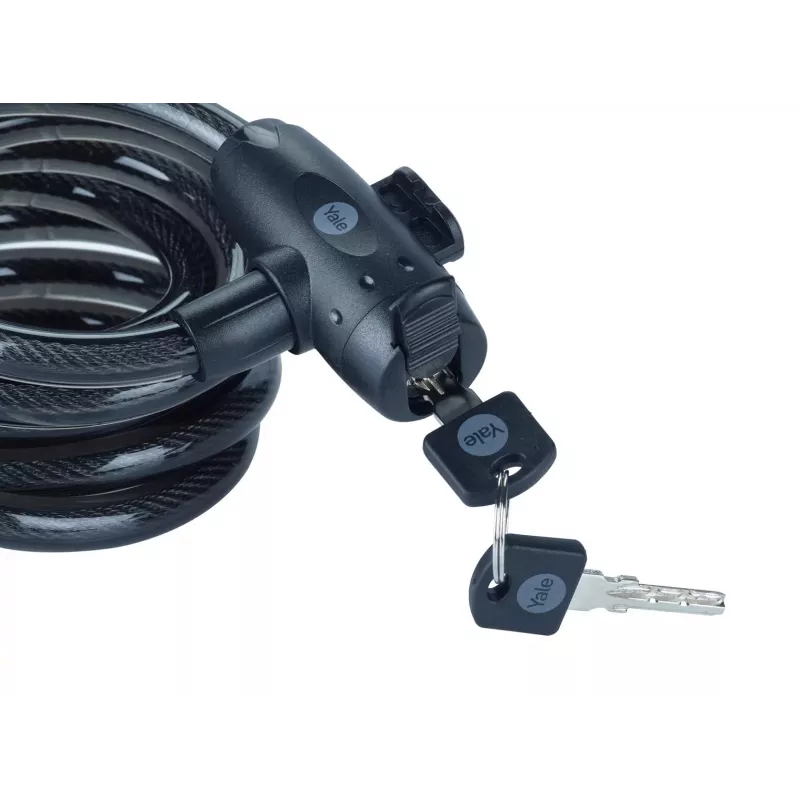 Fechadura de bicicleta de aço 12 mm com chave - YCK0/12/200/2 preto