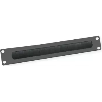 Tampa de rack VALUE com escova para passagem de cabos – RAL 9005 – 2U – 25,4/48,3 cm (10 polegadas/19 polegadas)