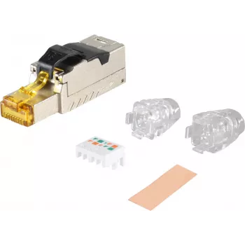 Conector de rede helos RJ-45 macho blindado Cat 8.1 para ligações Ethernet de alta velocidade