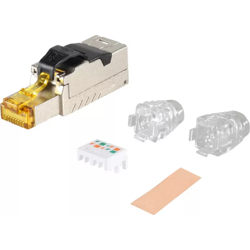 Conector de rede helos RJ-45 macho blindado Cat 8.1 para ligações Ethernet de alta velocidade