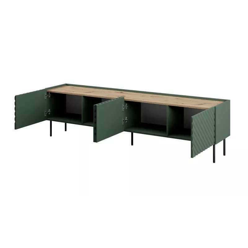 Móvel RTV 4D ONDA 200x40xH54.35 verde (de pé ou montado na parede)