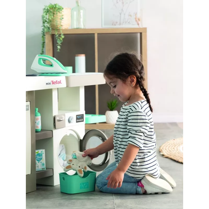 Smoby 311050 cozinha de brincar com área de lavandaria e acessórios