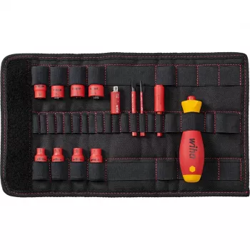 Conjunto de chaves de fendas Wiha slimVario 1/4 43467 (modelo 7209NK2004) – conjunto compacto de bits intercambiáveis