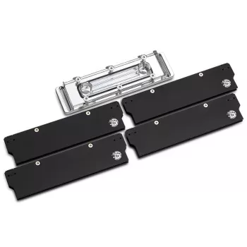 Dissipador de memória Bitspower, DDR5, transparente, bilateral - 4 DIMMS