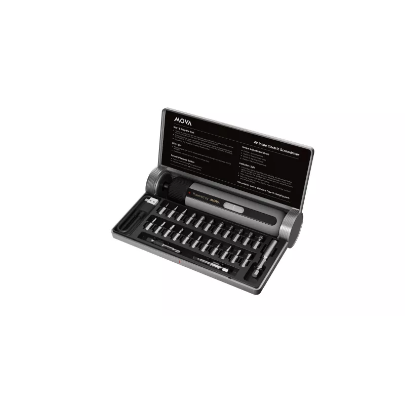 Chave de fendas elétrica MOVA MSD008, motor de 4 V, binário de 8 N·cm, 0,71 kg, manual para montagem leve e eletrónica