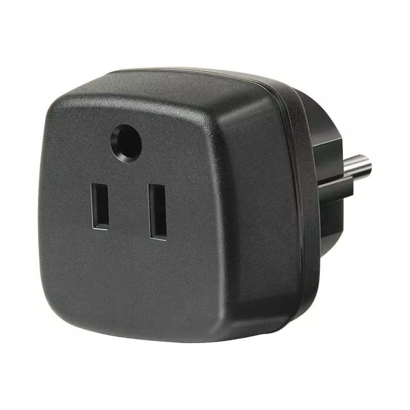 Adaptador de viagem EUA, Japão/ficha com terra, adaptador de tomada preto