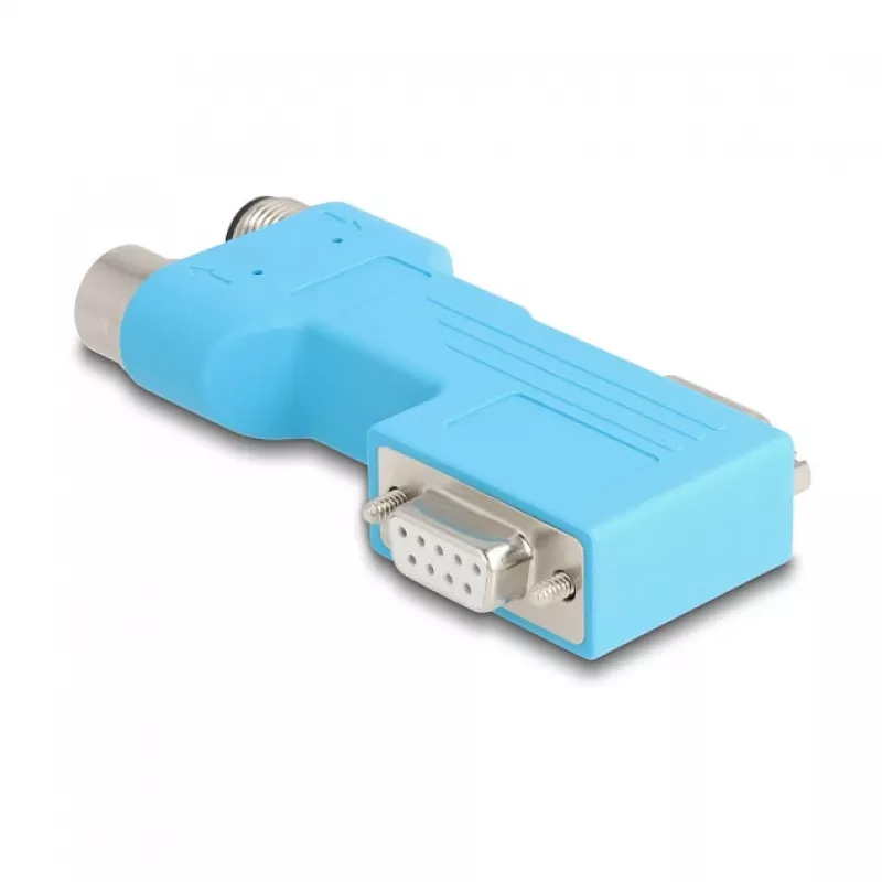 DELOCK D-Sub 9 conector macho/fêmea para M12 5 pinos codificação A distribuidor CAN-Bus 90° azul