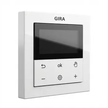 Termostato ambiente digital Gira System 3000 Bluetooth, branco, visor LCD
