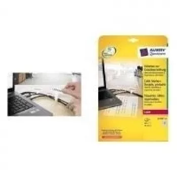 AVERY Zweckform Etiquetas para cabos, 60 x 40 mm, branco, película de poliéster para laser, para laser, laser a cores e fotocopiadoras (L7950-20)