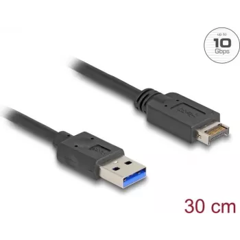 Cabo USB DeLOCK 10 Gbit/s Type-E Key A 20 pinos macho para Type-A macho 30 cm