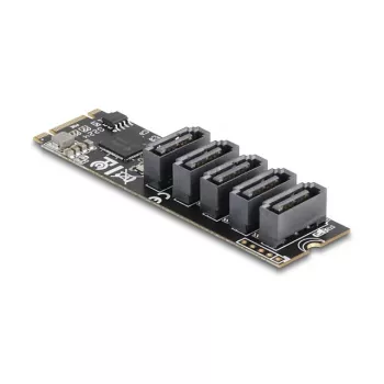 Adaptador SATA interno DELOCK 64241 M.2 (Key B+M) para 5x SATA com JMicron JMB585, indicadores LED, para PC