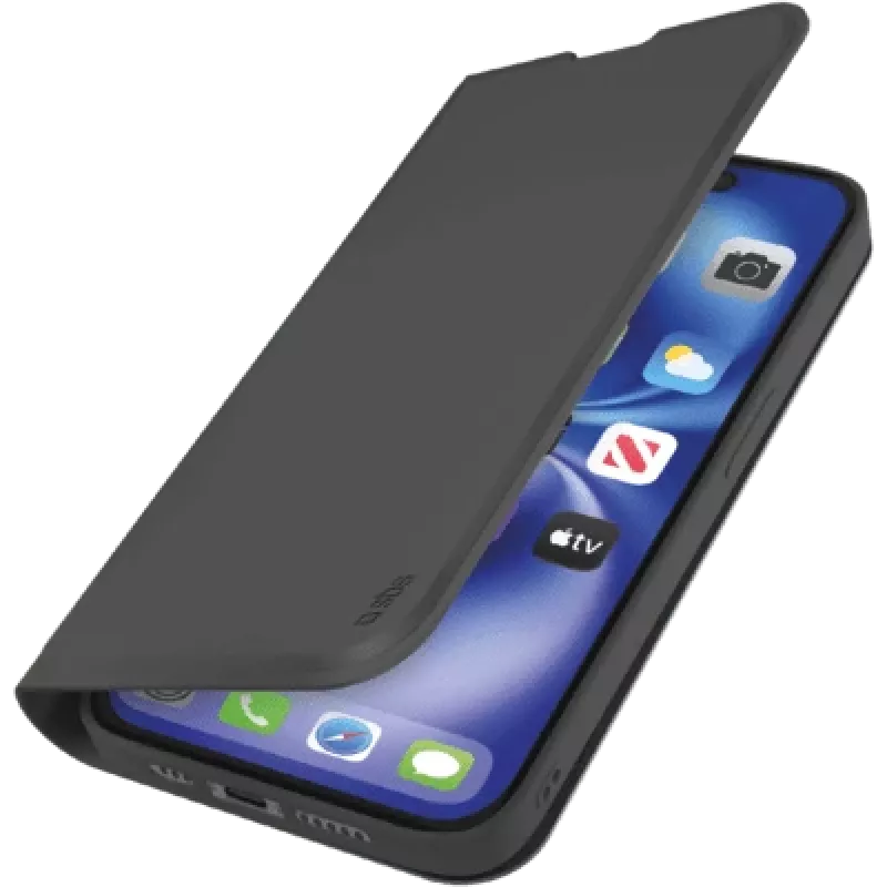 Carteira com suporte SBS TEWALIPSE25K para iPhone SE 2025 — preta, carteira + suporte