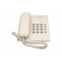 Telefone analógico Panasonic KX-TS500PDW — 16 teclas, branco, montagem em mesa/parede, agenda com 100 entradas