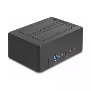 Estação de acoplamento USB dupla DeLOCK para 2 x SATA HDD SSD com função de clonagem e leitor de cartões