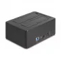 Estação de acoplamento USB dupla DeLOCK para 2 x SATA HDD SSD com função de clonagem e leitor de cartões