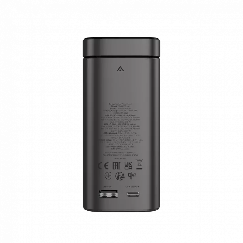 Powerbank magnética Qi2 CANYON OnPower 150 15000mAh alumínio cinzento-escuro