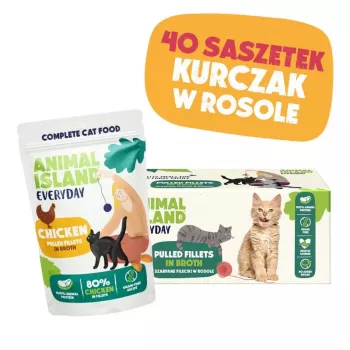 ANIMAL ISLAND frango em caldo comida para gatos monoembalagem 40x85g