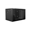 Lanberg WF01-6406-10B armário rack de parede de 19 polegadas, 6U, 600x450x368 mm, porta de vidro, 60 kg, preto