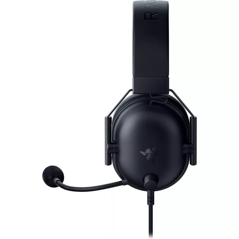 Headset gaming com fios Razer BlackShark V2 X — binural, 3,5 mm, 32 Ω, 12–28000 Hz, microfone de haste -42 dB, 270 g