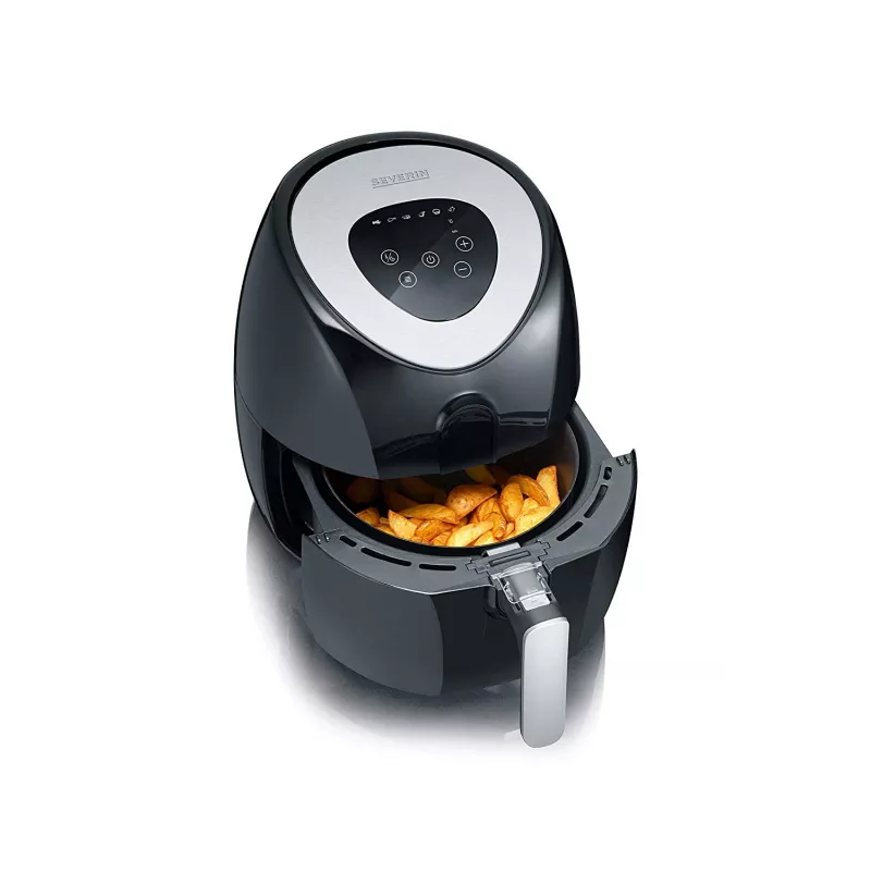 Severin 2430 Single 3,2 L autónoma 1500 W fritadeira de ar quente preto, aço inoxidável
