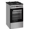 Fogão de livre instalação BEKO FSM52332DXDT placa de gás de 5 queimadores 60 cm, forno elétrico 60 L, classe de eficiência energética A