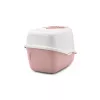 Caixa de areia para gatos com tampa Savic Nestor branco-rosa, bandeja fechada com tampa, 56×39×38,5 cm