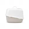 Caixa de areia para gatos com tampa Savic Nestor Jumbo, plástico, 66,5×48,5×46,5 cm, café/branco
