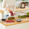 Recipiente de alimentos rotho 1053201100 retangular 1,2 L transparente branco, tecnopolímero, apto para máquina de lavar louça